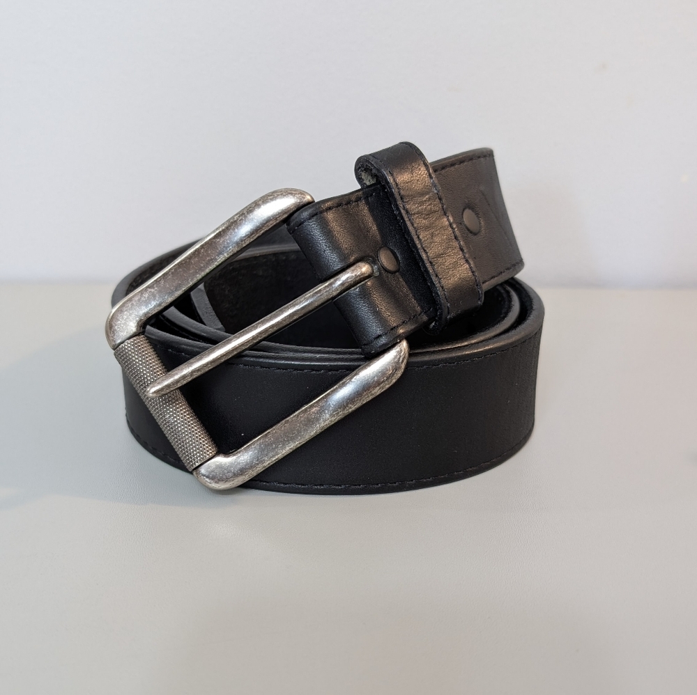 Justin Boots | Black Leather Belt, Top Grain Leather, Size 36